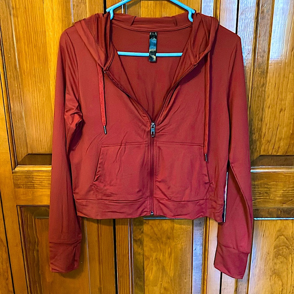 KYODAN - brand new with tags! Maroon crop top zip up; the material is so soft